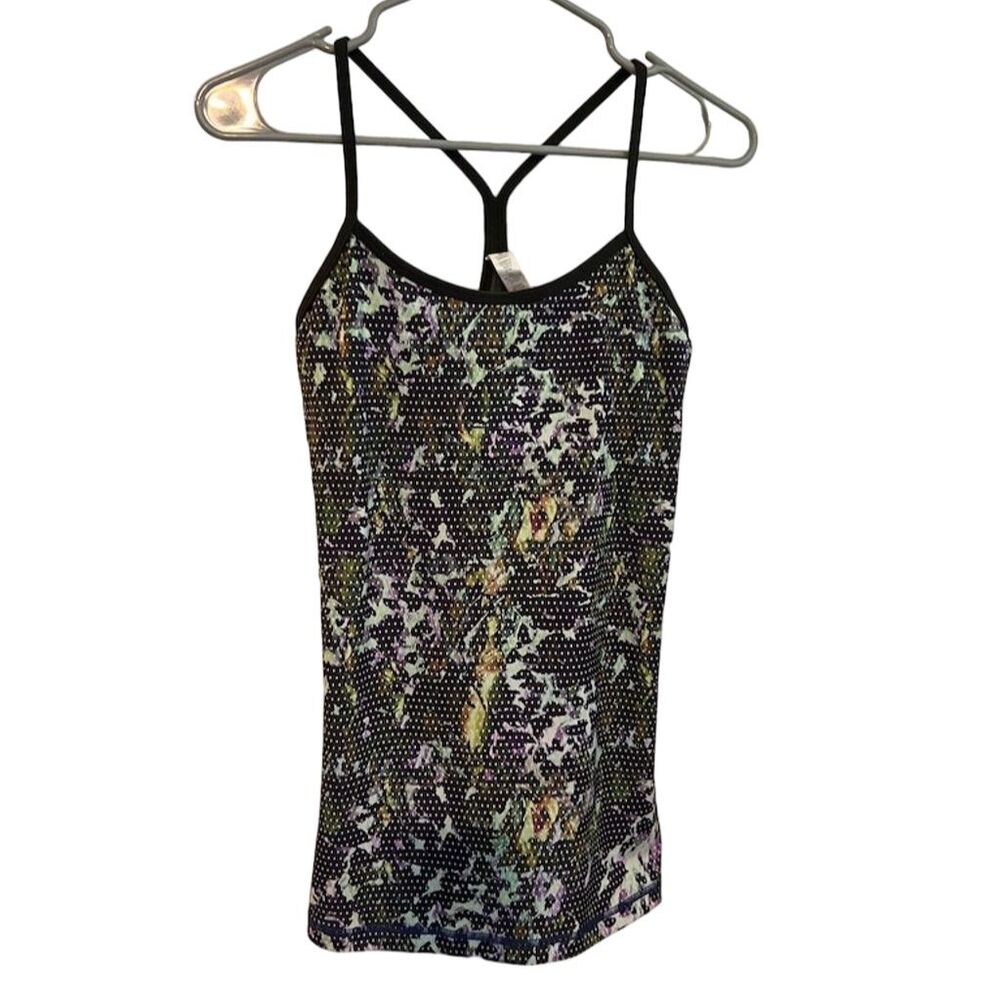 Lululemon Power Y Tank Top Women’s Size 6 Floral Racerback Yoga Running